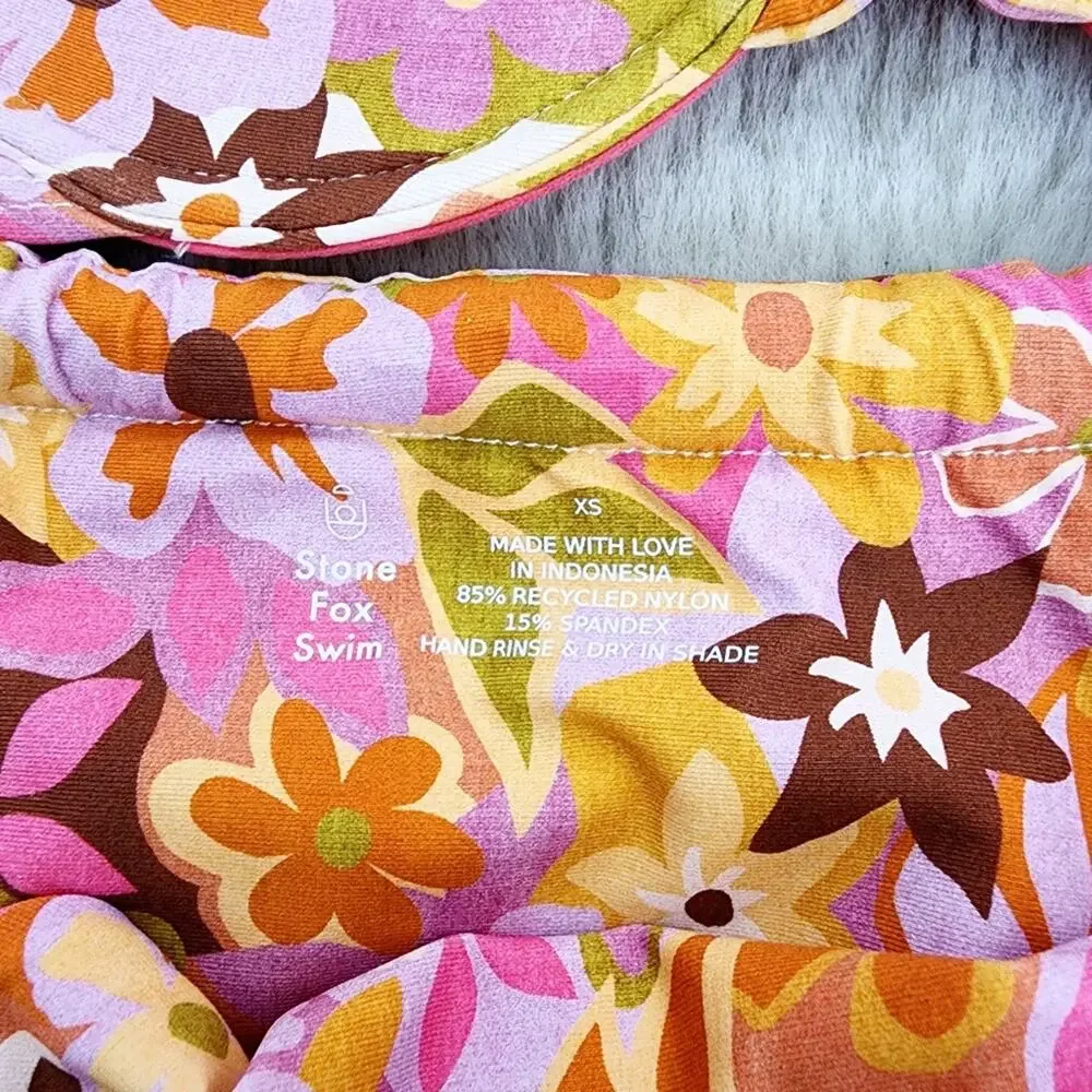 Stone Fox Swim NWT Retro Pop Floral Underwire Bikini Set XS